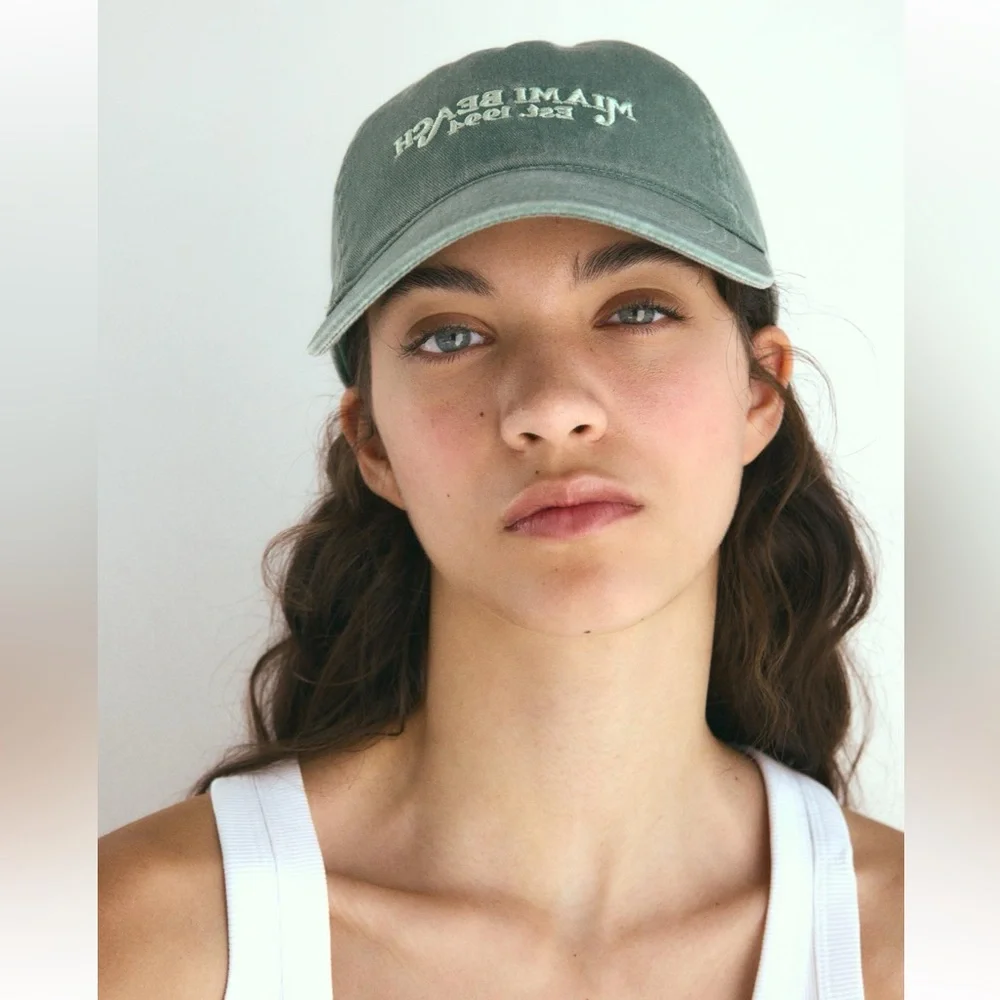 Zara | Accessories | Sale Zara Embroidered Text Twill  display picture 1